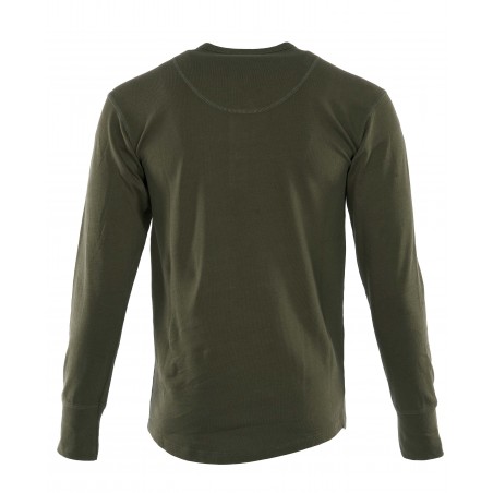 Camiseta 1927 Henley Shirt de manga larga verde Mojave - Pike Brothers