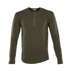 Camiseta 1927 Henley Shirt de manga larga verde Mojave -...