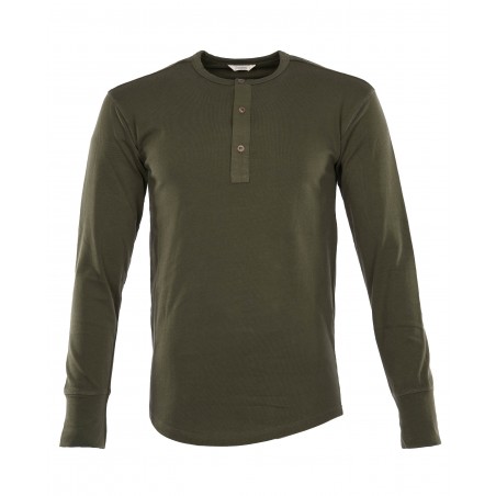 Camiseta 1927 Henley Shirt de manga larga verde Mojave - Pike Brothers