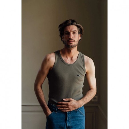 The Authentic Marcel Tank Top Khaki - Les Tricots Marcel