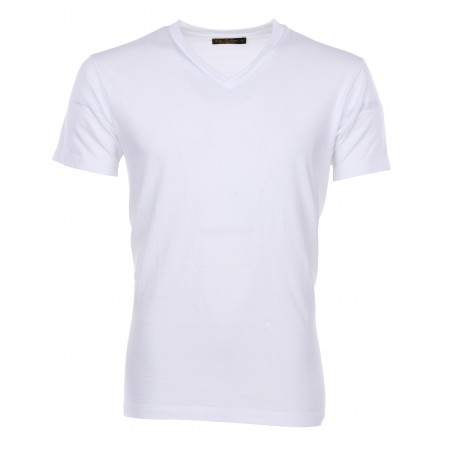 2er-Pack Schlauchstrick-T-Shirts V-Ausschnitt Weiß – 1965 V-Neck Set white – Pike Brothers