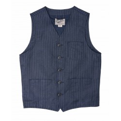 Zomervest blauw wol/linnen met grijze strepen - 1937... 2