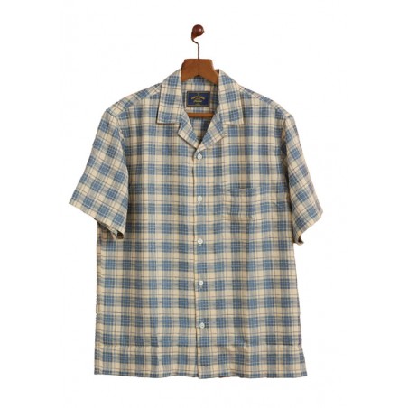 Leichtes Kurzarmhemd Trail Blue - Portuguese Flannel