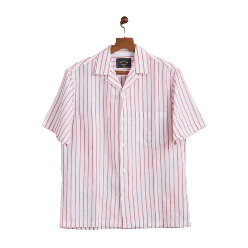 Kurzarmhemd 100% Baumwolle Beach Cabin red -...