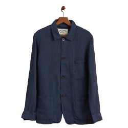 Labura Navy Blue Linen Jacket - Portuguese Flannel