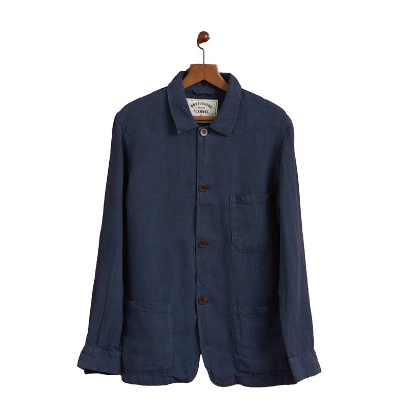 Linnen jasje Labura marineblauw - Portuguese...