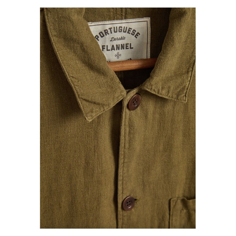 Labura Olive Linen Jacket - Portuguese Flannel