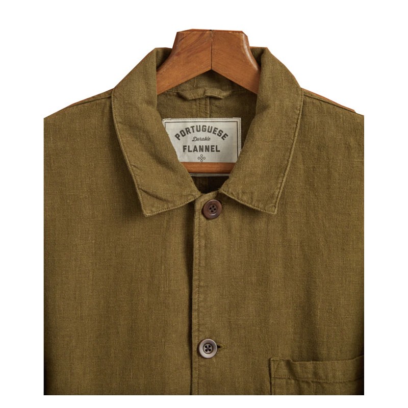 Labura Olive Linen Jacket - Portuguese Flannel