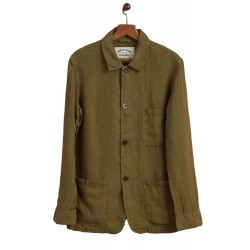 Labura Olive Linen Jacket - Portuguese Flannel