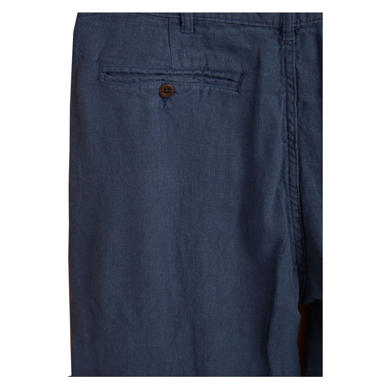 100% Linen Trousers Navy Blue - Portuguese Flannel