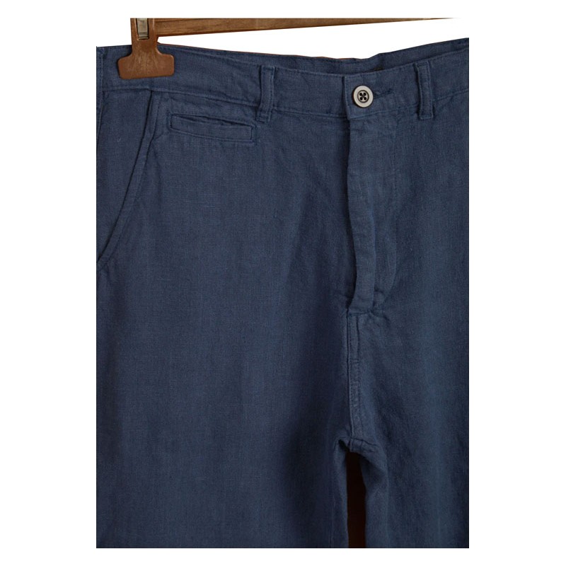 100% Linen Trousers Navy Blue - Portuguese Flannel