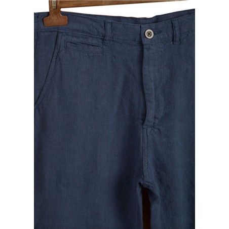 100% Linen Trousers Navy Blue - Portuguese Flannel