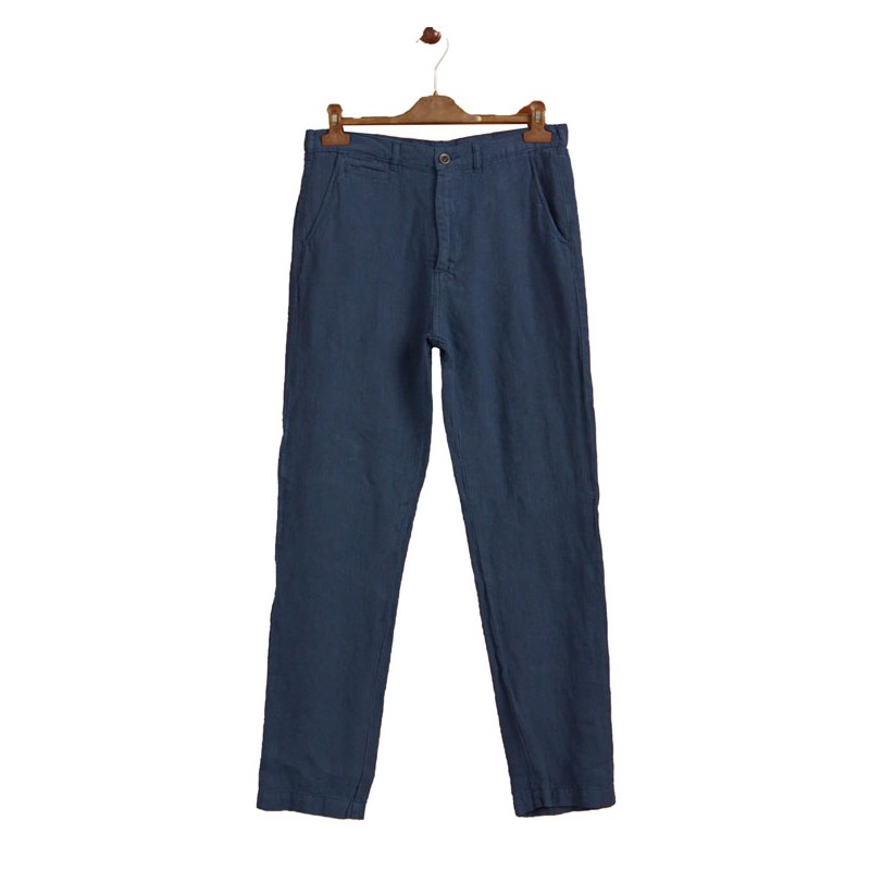 Hose 100% Leinen marineblau - Portuguese Flannel