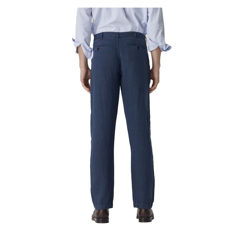 100% Linen Trousers Navy Blue - Portuguese Flannel