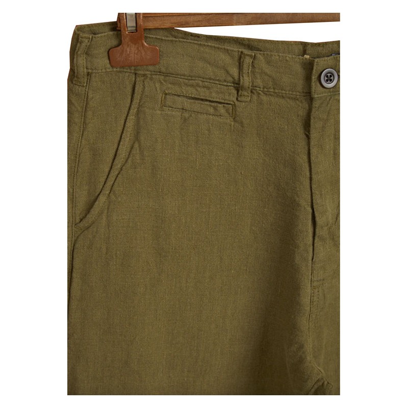 Pantalon 100% lin olive - Portuguese Flannel