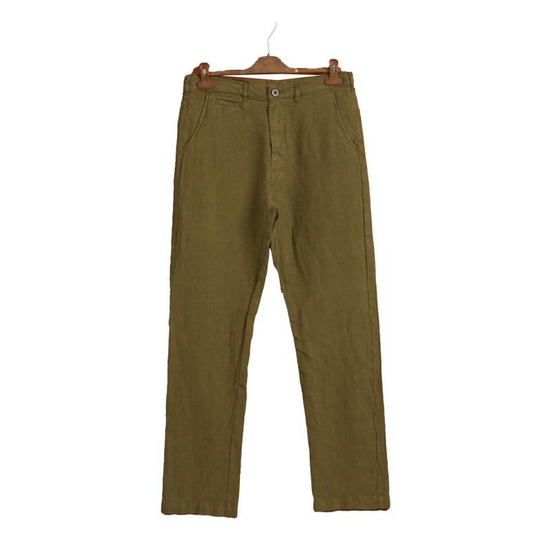 Pantalon 100% lin olive - Portuguese Flannel