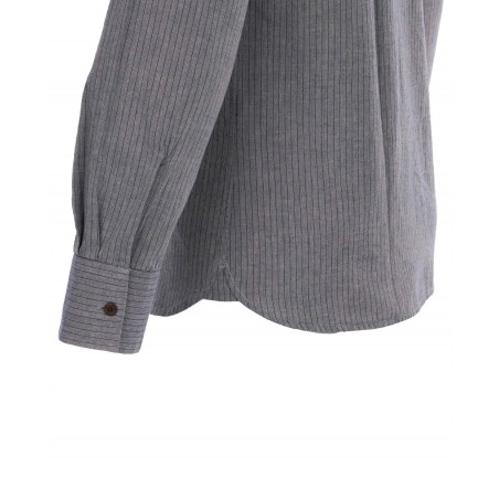 Overhemd met Mao-kraag 1923 Buccanoy Shirt grey striped - Pike Brothers