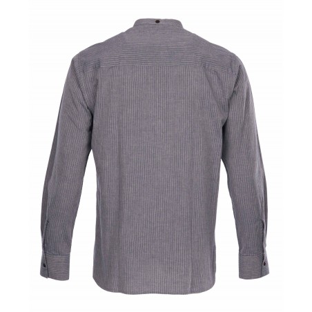 Overhemd met Mao-kraag 1923 Buccanoy Shirt grey striped - Pike Brothers