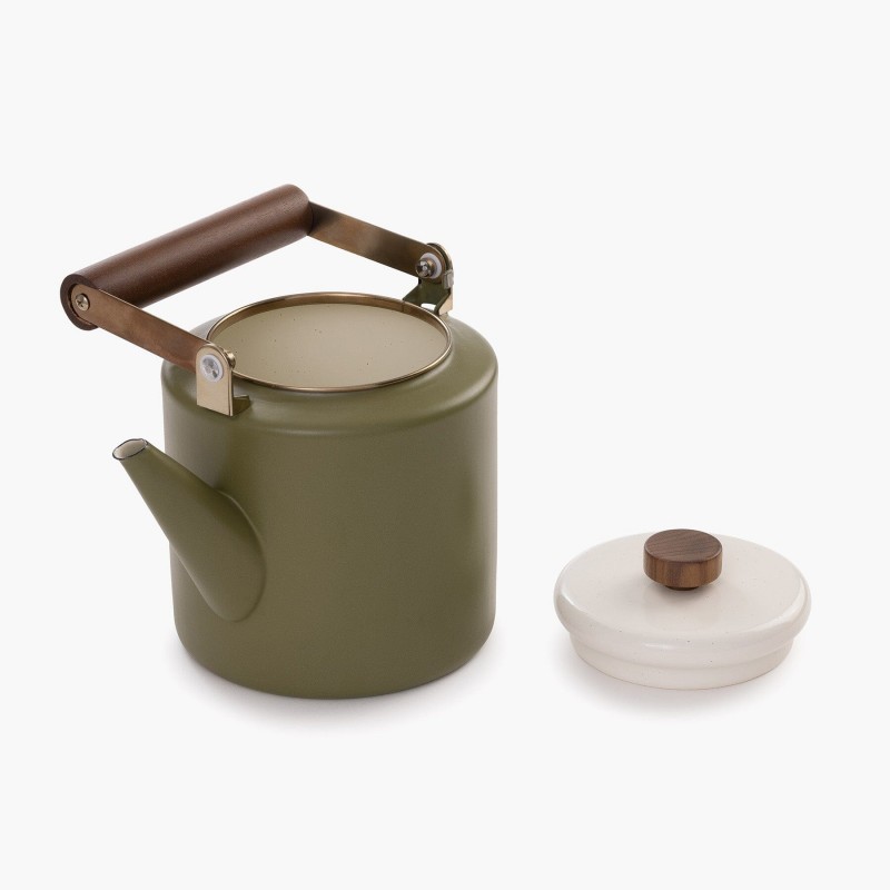 Olive Enamel Steel Teapot - Barebones Living