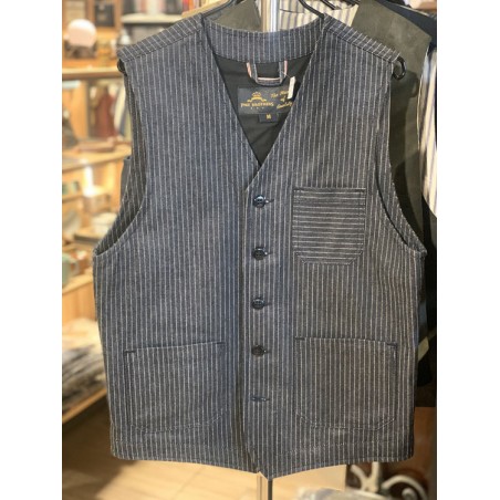 Blue Striped Vest - 1937 Roamer Vest blue wabash Pike Brothers - Second-Hand