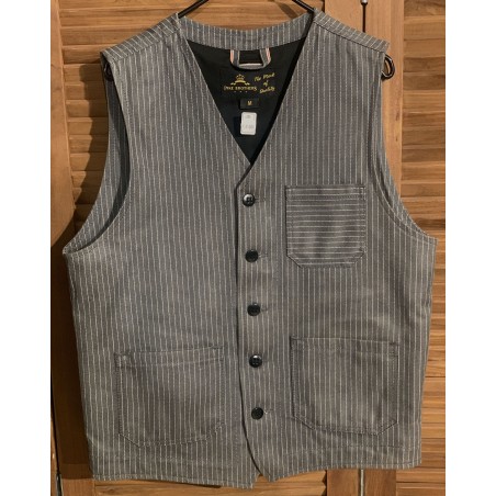 Grey Striped Vest - 1937 Roamer Vest Grey wabash Pike Brothers - Second Hand