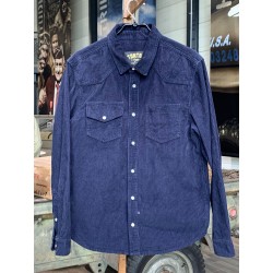 CHEMISE « JIMMY » VELOURS MARINE - Tonton & Fils - 2ème Main