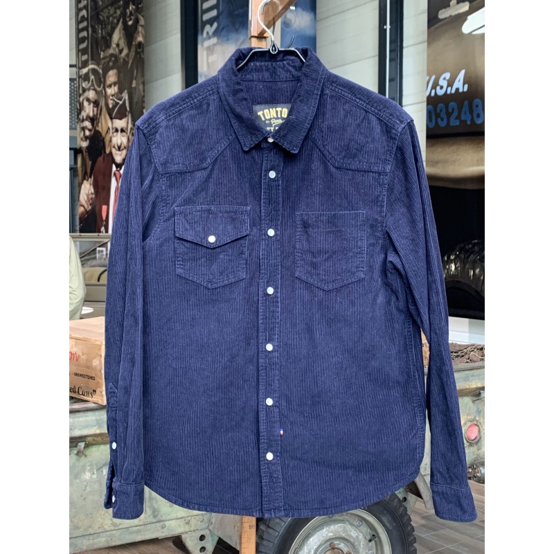 HEMD „JIMMY" MARINE-SAMT – Tonton & Fils – 2. Hand