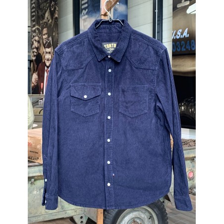 CHEMISE « JIMMY » VELOURS MARINE - Tonton & Fils - 2ème Main