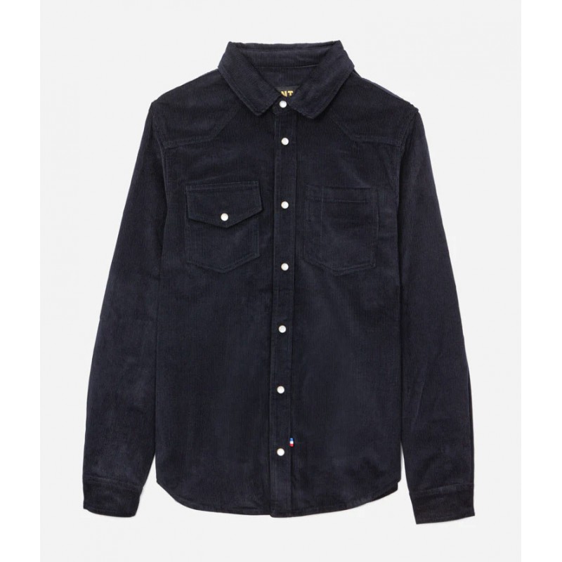 HEMD „JIMMY" MARINE-SAMT – Tonton & Fils – 2. Hand