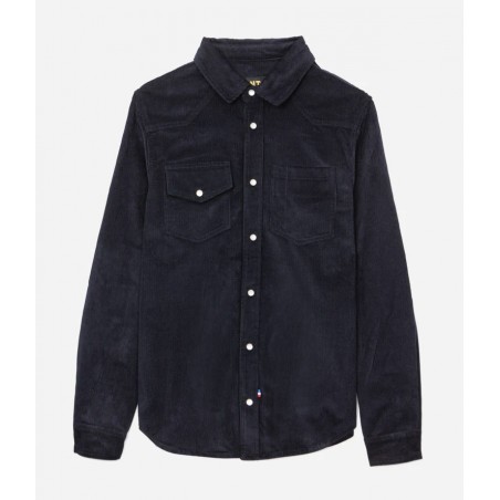 CHEMISE « JIMMY » VELOURS MARINE - Tonton & Fils - 2ème Main