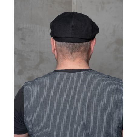 Casquette 1928 Newsboy Cap Moleskin sulphur black – Pike Brothers