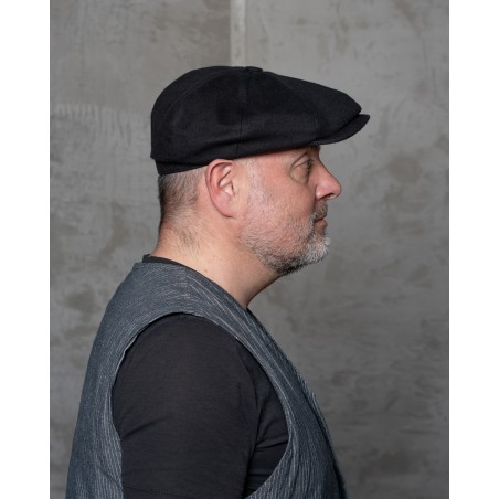 Casquette 1928 Newsboy Cap Moleskin sulphur black – Pike Brothers