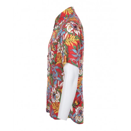 Chemise 1937 Roamer Shirt short sleeve Naupaka red - Pike Brothers