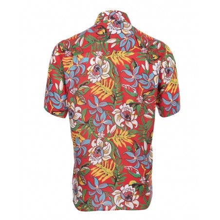 Chemise 1937 Roamer Shirt short sleeve Naupaka red - Pike Brothers
