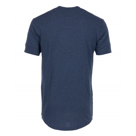 Henley T-shirt met knoopsluiting en korte mouwen marineblauw - 1927 Henley Shirt short sleeve indigo melange Pike Brothers