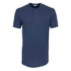 Navy Blue Short-Sleeve Henley T-Shirt - 1927 Henley Shirt...