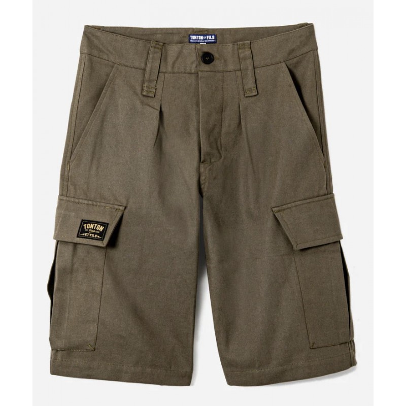 SHORT « DE BROUSSE » CANVAS KAKI - Tonton &...