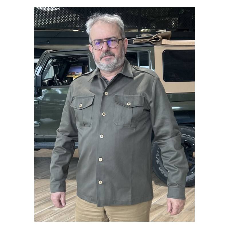 100% Cotton Khaki Military Shirt - Tonton et Fils