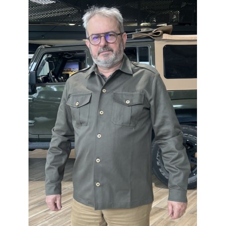 Militärhemd 100 % Baumwolle khaki – Tonton et Fils