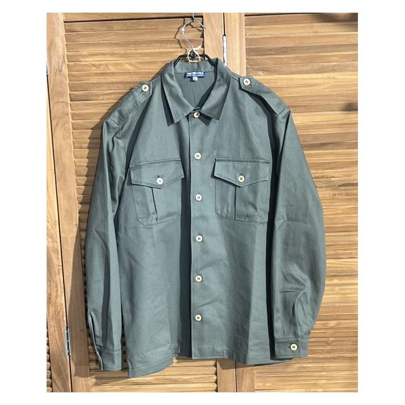 Militärhemd 100 % Baumwolle khaki – Tonton et Fils