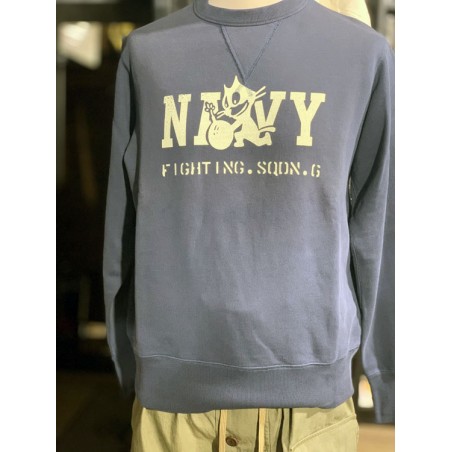 Sweatshirt Navy Fighting Squadron - In Memories Sportswear