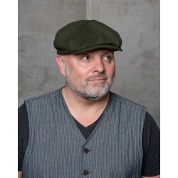Mütze 1928 Newsboy Cap Moleskin moss – Pike Brothers