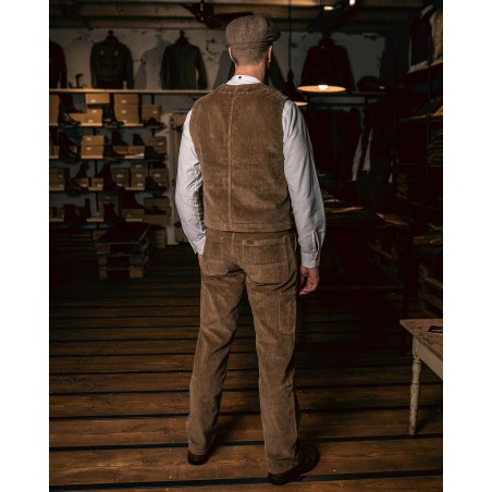 Gilet velours 1937 Roamer Vest light brass cord - Pike Brothers