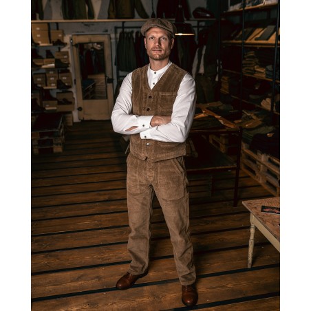 Gilet velours 1937 Roamer Vest light brass cord - Pike Brothers