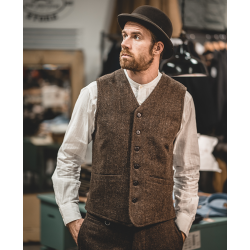 Wollen gilet 1905 Hauler Vest Upland brown - Pike Brothers