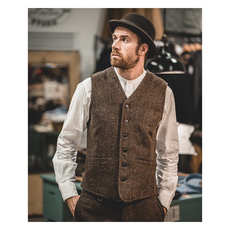 Wollen gilet 1905 Hauler Vest Upland brown -...