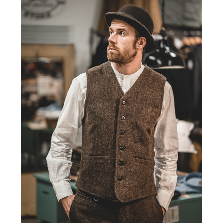1905 Hauler Vest Upland Brown Wool Vest - Pike Brothers