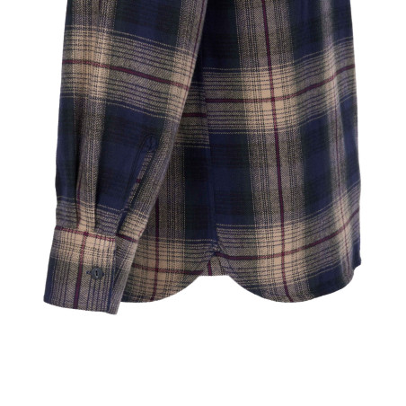 FLANELLEN HEMD 1937 Roamer Shirt blue beige check - Pike Brothers