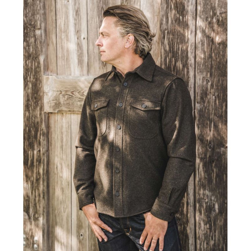 Wolhemd kaki 1943 CPO Shirt Olive Wool - Pike...