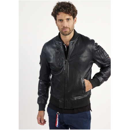 RICK ALPHA Zwart Leren Jack - Patrouille de France